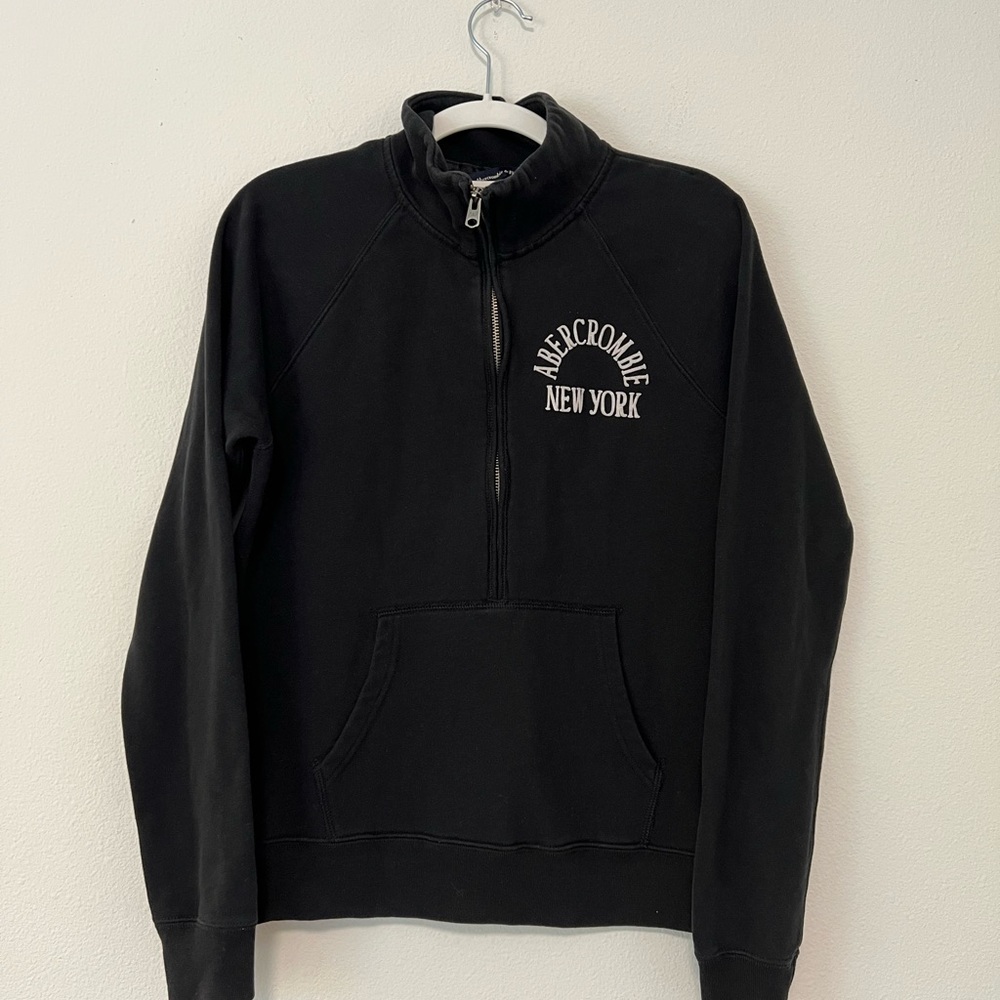 Abercrombie & Fitch Black Zip-Up Sweater